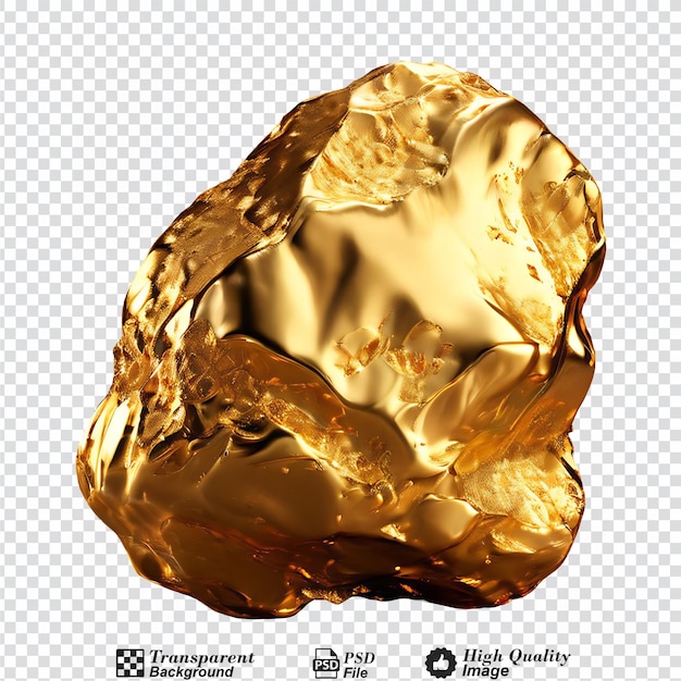 PSD nugget de ouro isolado em fundo transparente