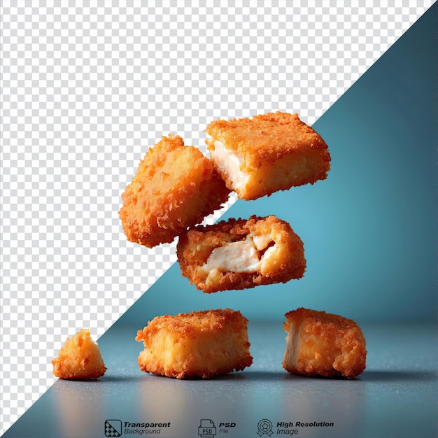 Nuggets de frango crocantes comida deliciosa isolada em fundo transparente