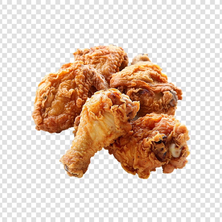PSD nuggets de pollo frito aislado sobre fondo blanco.