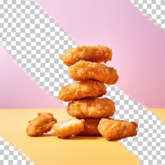 PSD des nuggets de poulet croustillants sur un fond transparent