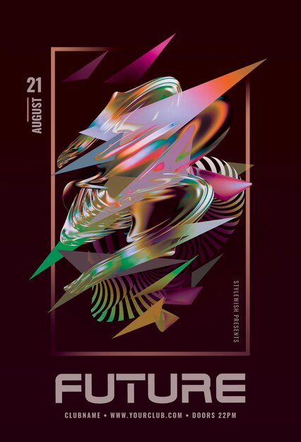La nuit du futur Un flyer d'événement futuriste