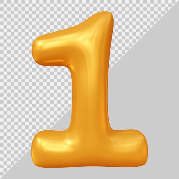 Number 1 design with 3d style