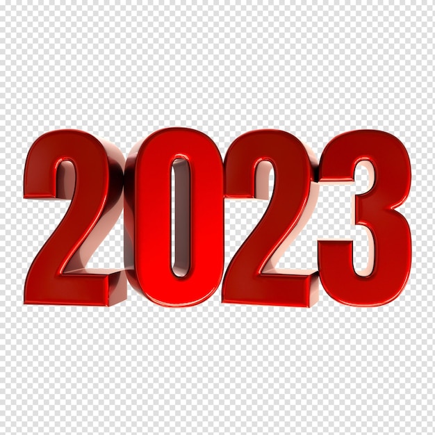 Number 2023 Happy New Year 3D