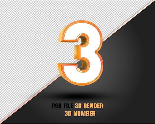 number 3 orange