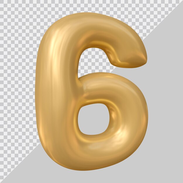 Number 6 design with 3d style