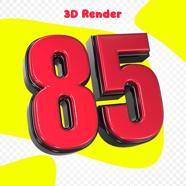 Number 85 3D Render