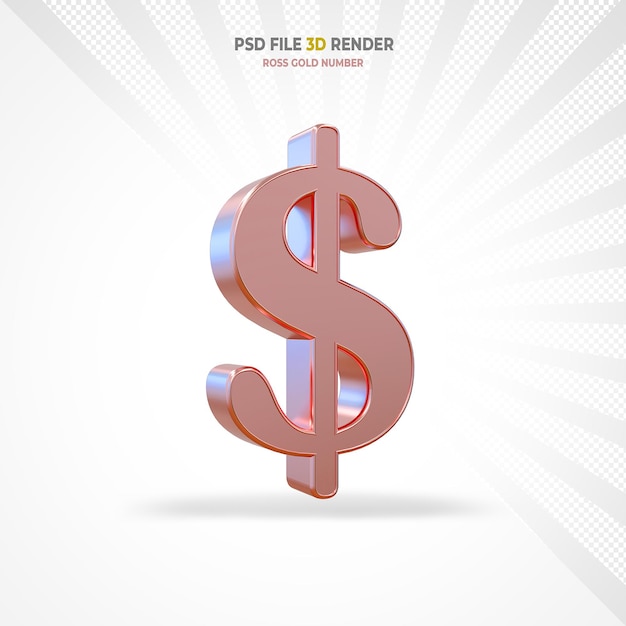 PSD number ross gold 3d-rendering