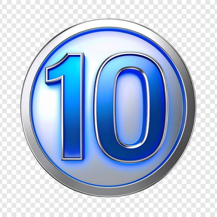 PSD number ten button graphic for marketing materials