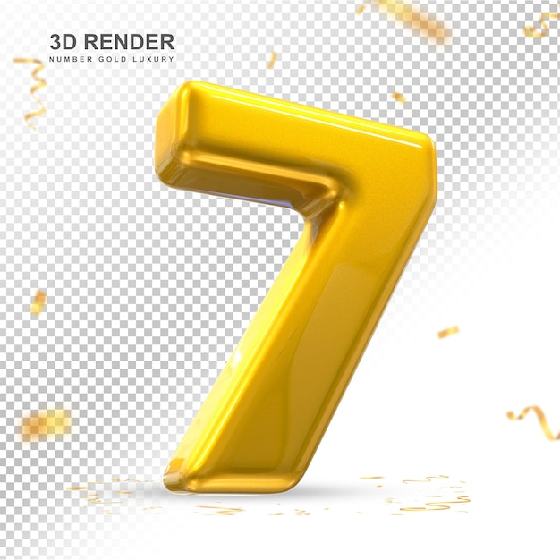 Number7 ouro luxo 3d