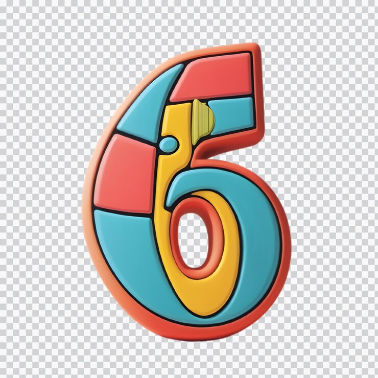 PSD numeración de dibujos animados en 3d aislados