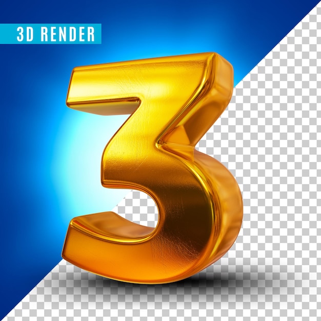 Numerazione in oro 3D per composizione