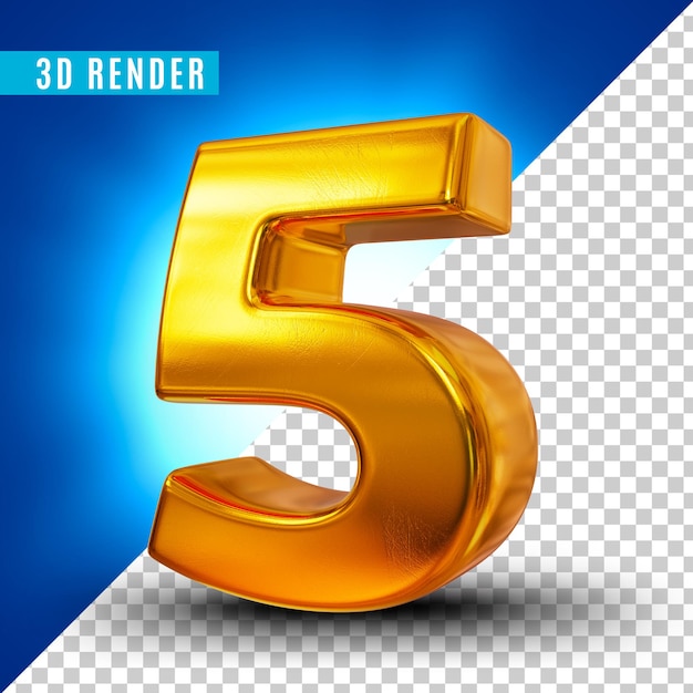 Numerazione in oro 3D per composizione