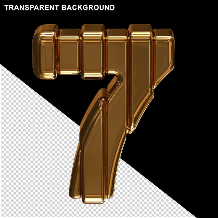PSD numeri d'oro con cinture numero 7