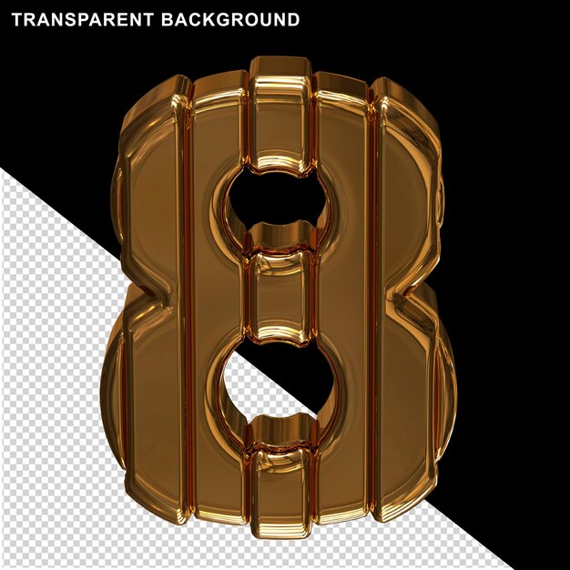 Numeri d'oro con cinture numero 8