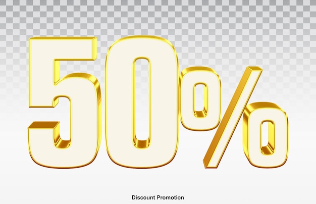 Numeri di sconto sull'oro del 50 percento