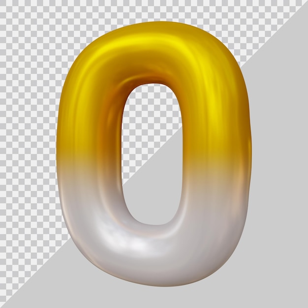 Numero 0 con stile moderno 3d