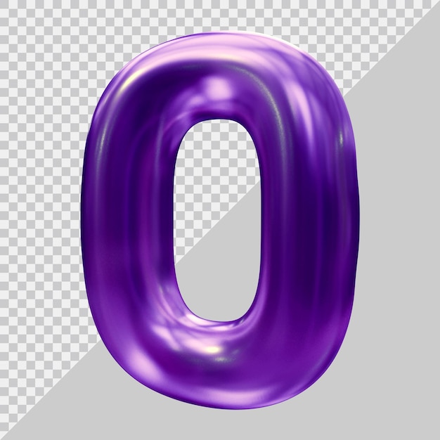 Numero 0 con stile moderno 3d