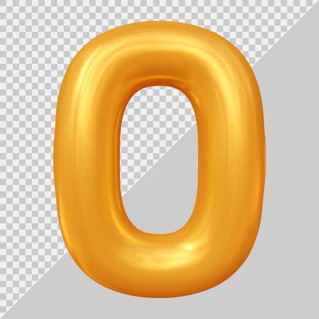 Numero 0 design con stile 3d