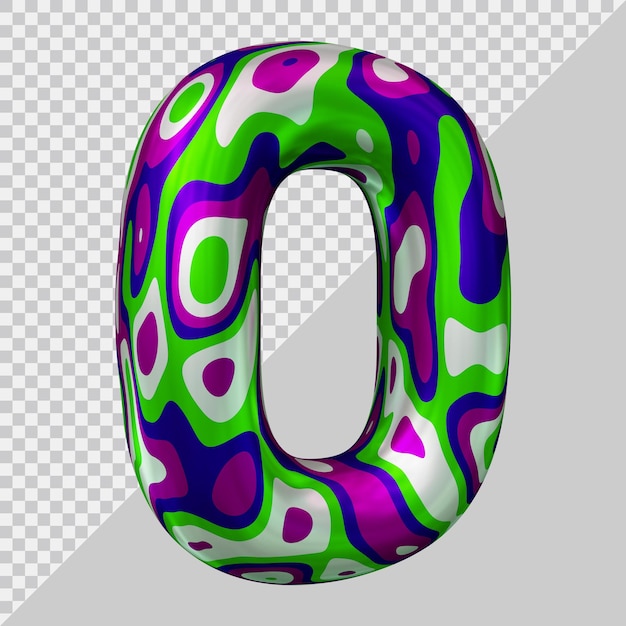 Número 0 con estilo moderno 3d