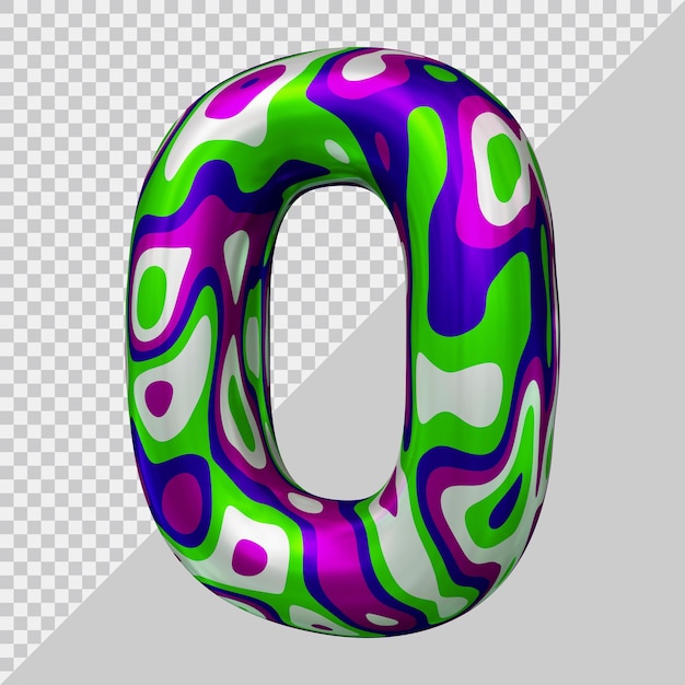 Número 0 con estilo moderno 3d