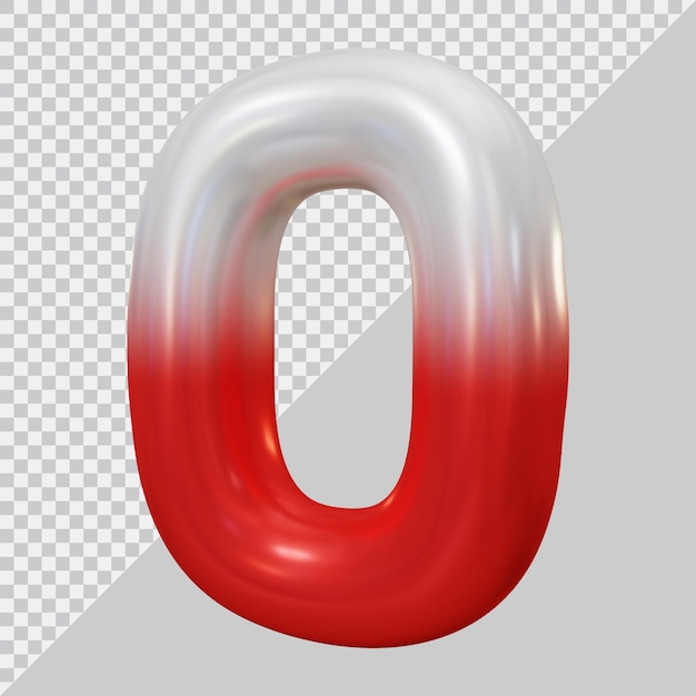 Número 0 con estilo moderno 3d