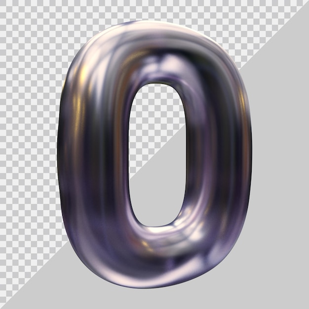 Número 0 con estilo moderno 3d