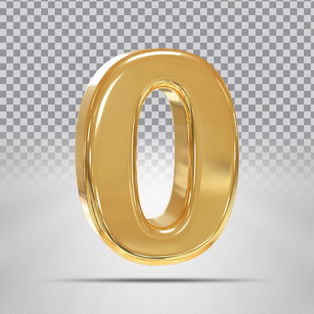 Numero 0 Golden 3D Render Luxury Style