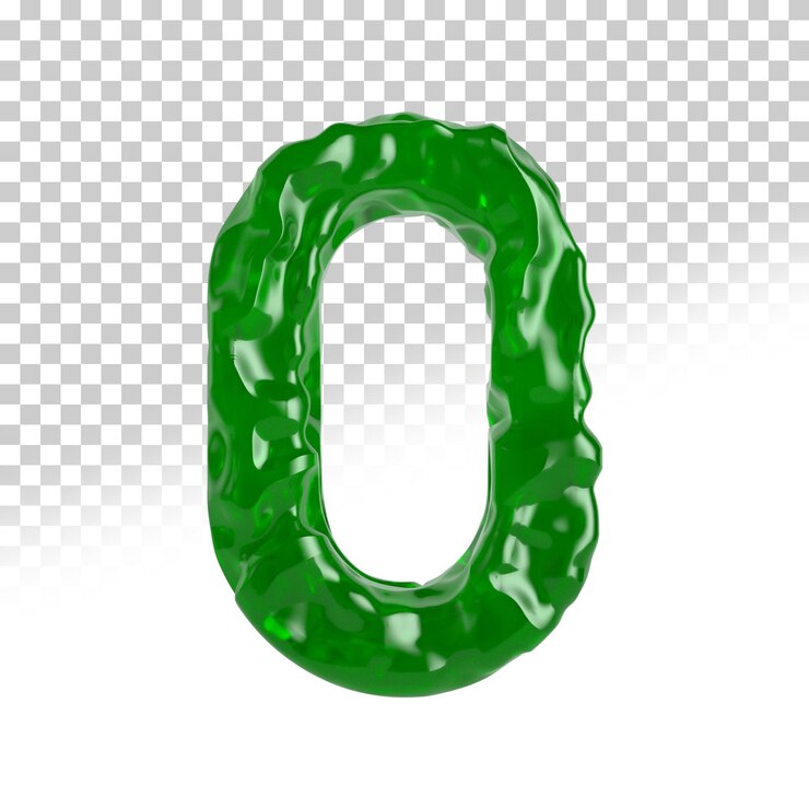 PSD número 0 jade estilo de render 3d