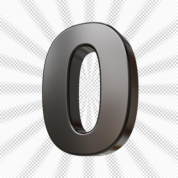 Numéro 0 noir 3d