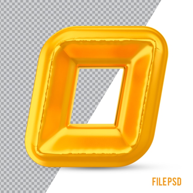 numero 0 oro 3d rendering