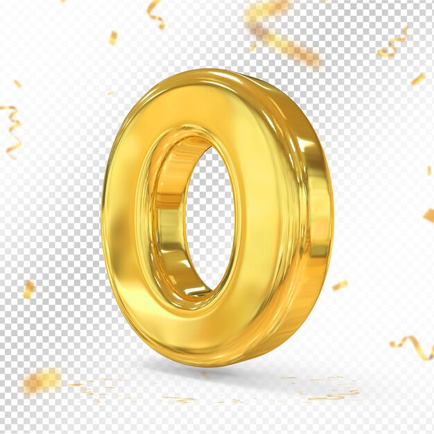 Número 0 Oro 3D