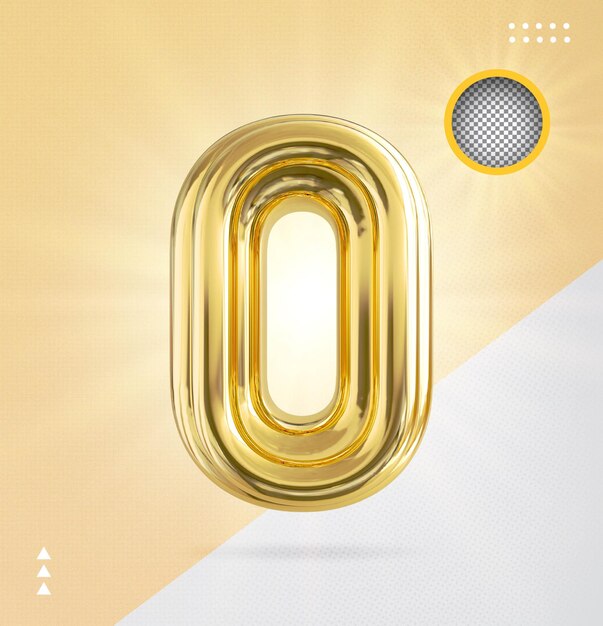 Numero 0 Oro lusso 3D