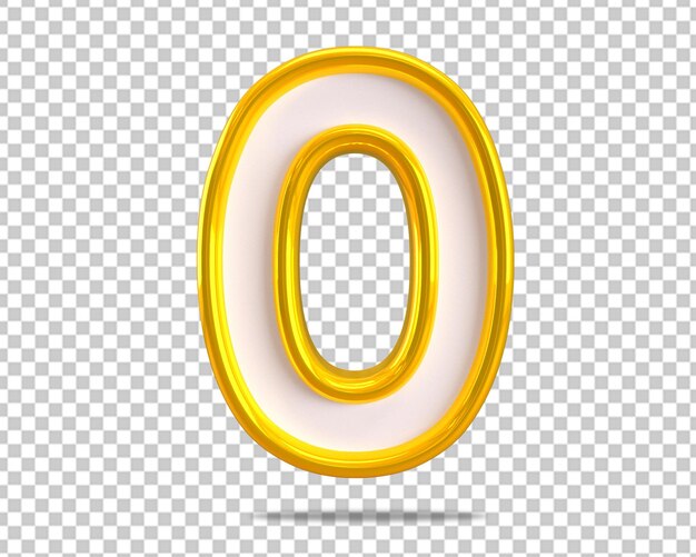 numero 0 oro zero testo 3d
