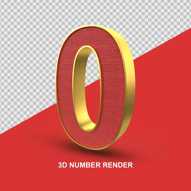 Número 0 renderização 3D