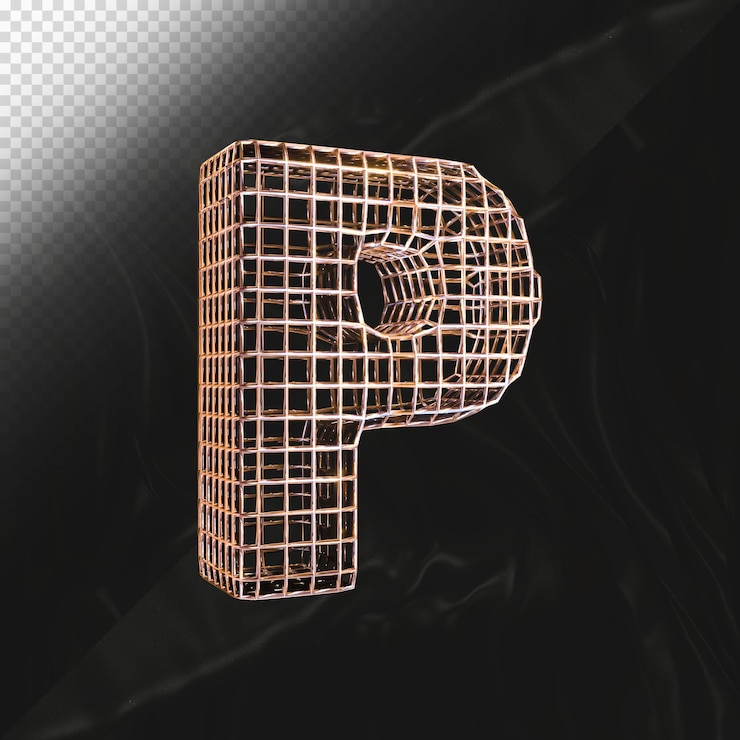 PSD número 0 renderização em 3d com vista lateral de textura metálica realista