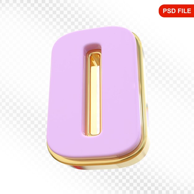 Número 0 Rosa con oro
