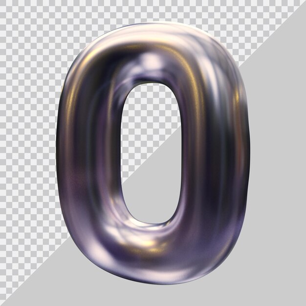 Numéro 0 avec un style moderne 3d