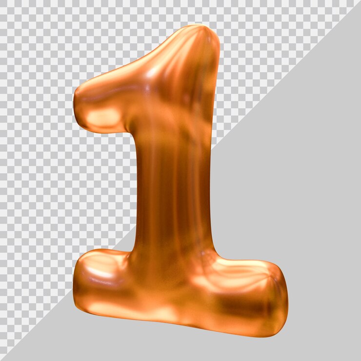 PSD número 1 com estilo 3d moderno