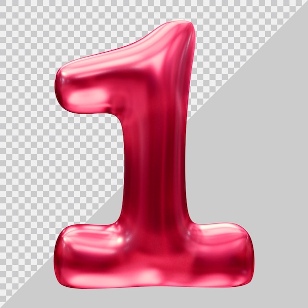 Numero 1 con stile moderno 3d