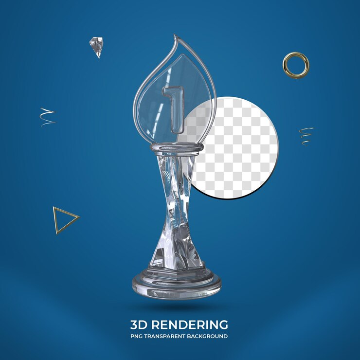Numero 1 Diamond Trophy 3d numero sfondo trasparente