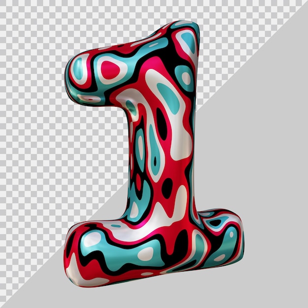 Número 1 con estilo moderno 3d
