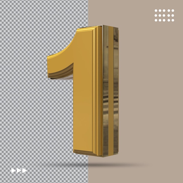 Número 1 Gold 3D