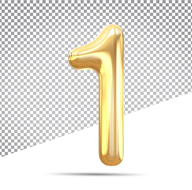 Número 1 Gold lujo 3D
