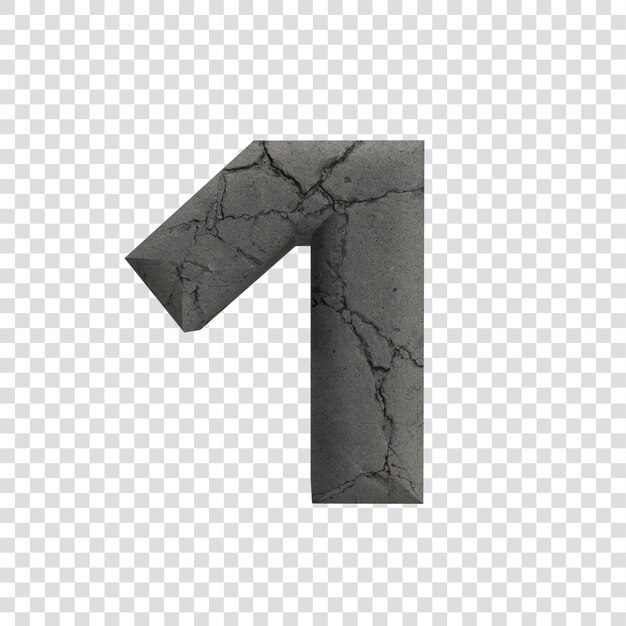 Numero 1 Materiale in pietra 3D