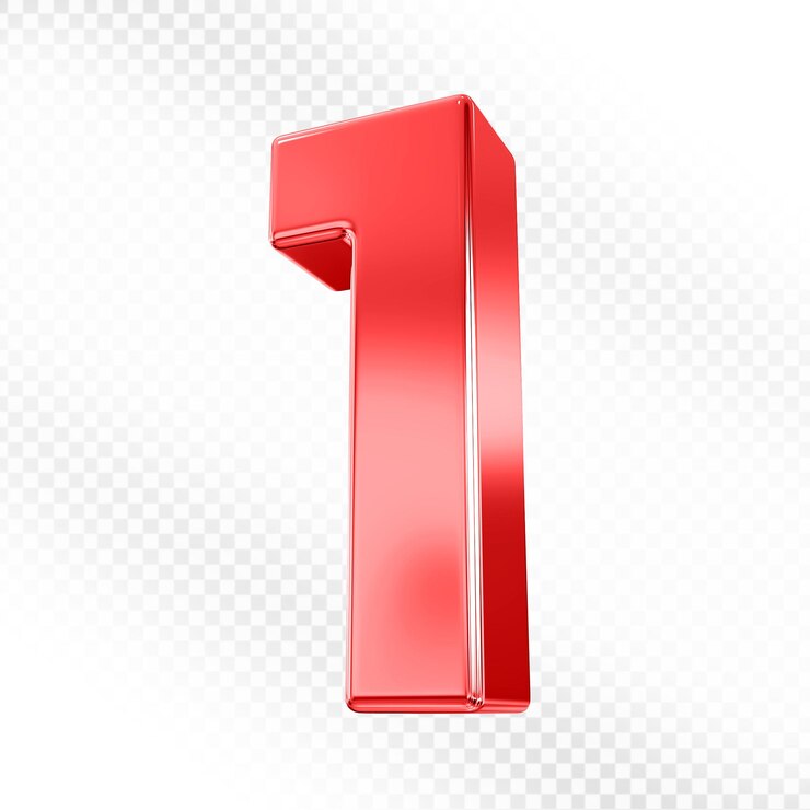 PSD numero 1 numero 3d rosso
