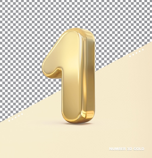 Numéro 1 or luxe 3d
