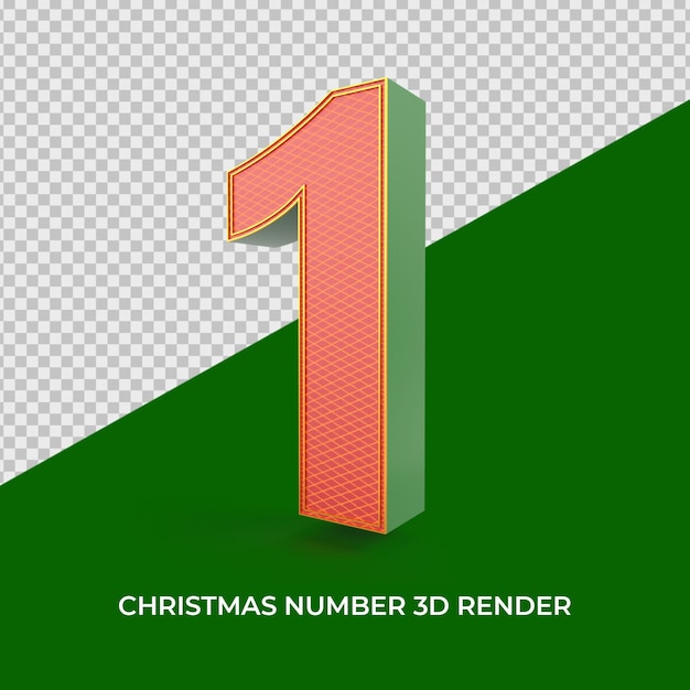 Numéro 1 Ornements De Noël Rendu 3d