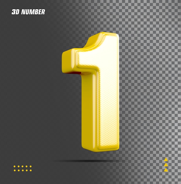 Numero 1 Oro 3d di lusso