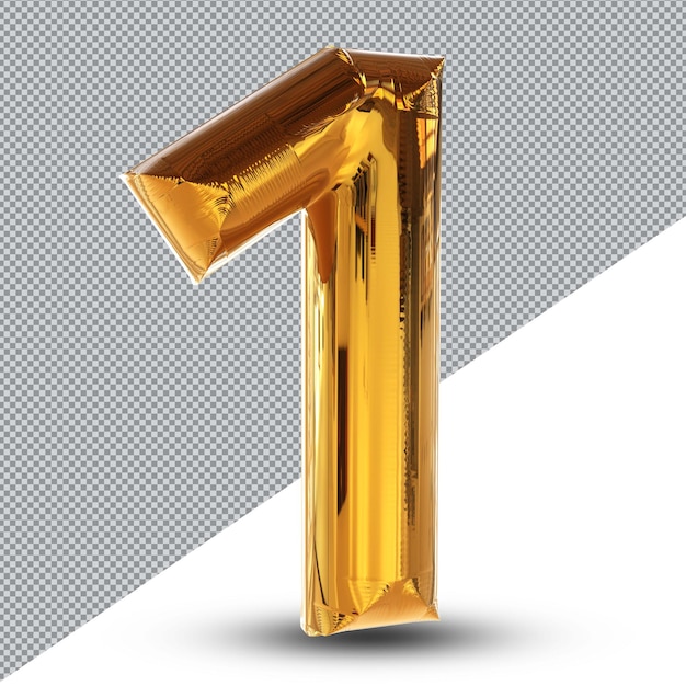 Número 1 de oro 3D