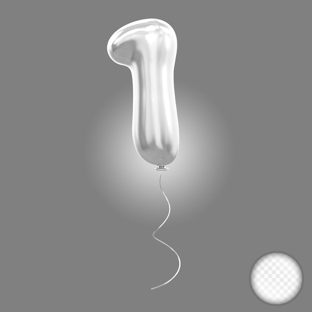 Numero 1 Palloncino d'argento 3D Redner